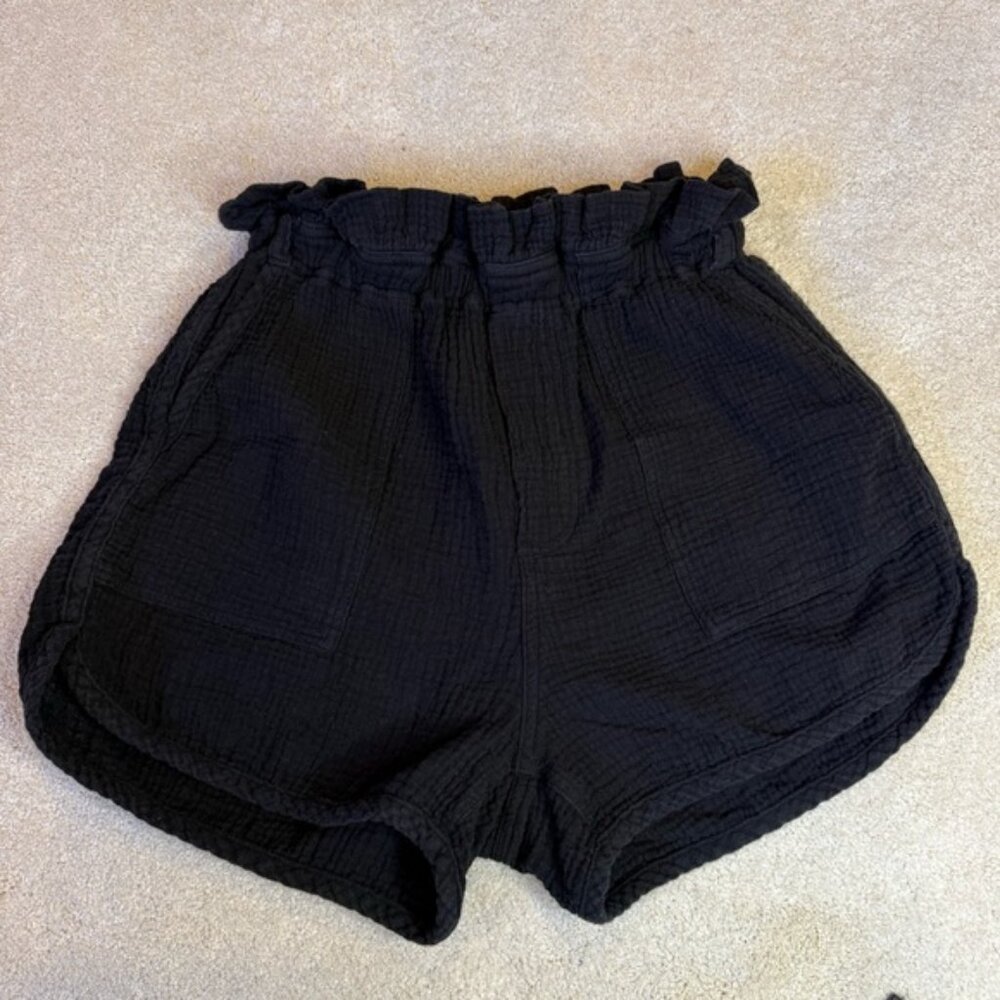 Splendid Black Cotton Gauze Hugh Waisted Shorts Size XS